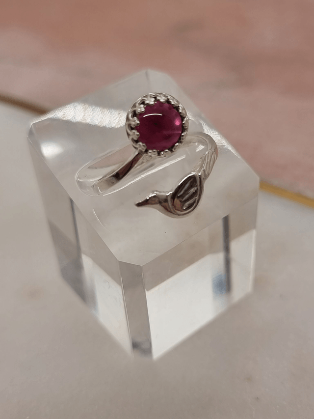 Garnet Stone Bird Ring