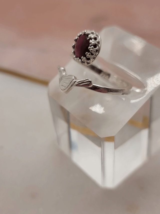 Garnet Stone Bird Ring